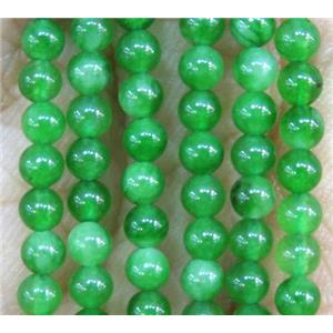 tiny round agate beads, green dye, approx 3mm dia [JDOT239]