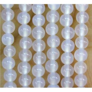 tiny white agate beads, round, approx 3mm dia [JDOT242]