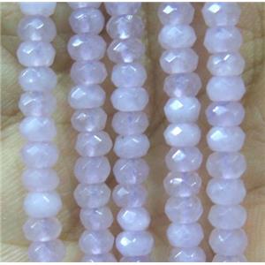tiny jade bead, faceted rondelle, dye lt.pink, approx 2x4mm [JDOT249]