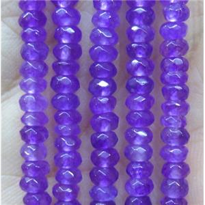 tiny jade bead, faceted rondelle, dye purple, approx 2x4mm [JDOT261]
