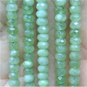 tiny jade bead, faceted rondelle, dye green, approx 2x4mm [JDOT262]
