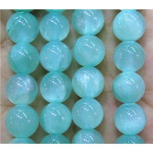 jade bead, round, stabile, aqua, approx 4mm dia [JDRD390-4MM]