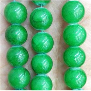 green jade bead, round, stabile, 10mm dia, 40pcs per st [JDRD399-10MM]