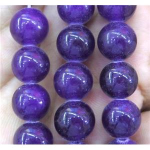 dark-purple jade bead, round, stabile, approx 4mm dia [JDRD400-4MM]