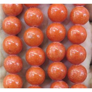 orange jade bead, round, stabile, approx 4mm dia, 98pcs per st [JDRD434-4MM]
