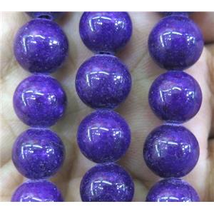 purple jade bead, round, stabile, approx 12mm dia, 32pcs per st [JDRD436-12MM]
