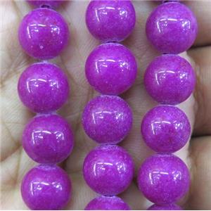 purple jade bead, round, stabile, approx 10mm dia, 38pcs per st [JDRD437-10MM]