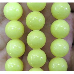 yellow jade bead, round, stabile, approx 6mm dia, 63pcs per st [JDRD438-6MM]