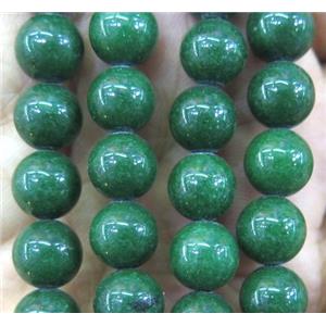 deep green jade bead, round, stabile, approx 12mm dia, 32pcs per st [JDRD441-12MM]