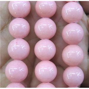 pink jade bead, round, stabile, approx 12mm dia, 32pcs per st [JDRD442-12MM]