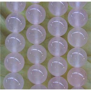 round jade stone beads, pink, dye, approx 6mm dia [JDRD504-6MM]