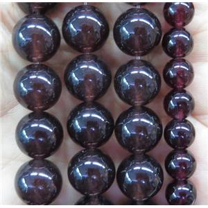 round jade stone beads, dye, dark red, approx 6mm dia [JDRD505-6MM]