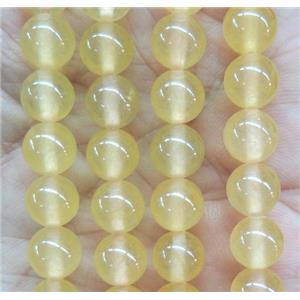 round jade stone beads, dye, cream, approx 6mm dia [JDRD518-6MM]