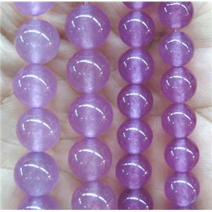 round jade stone beads, dye, lt.hotpink, approx 4mm dia [JDRD527-4MM]