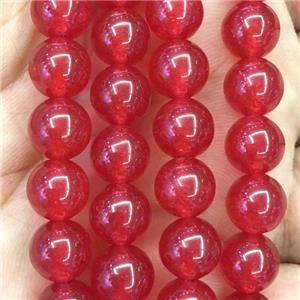 red Malaysia Jade beads, round, approx 14mm dia [JDRD536-14MM]