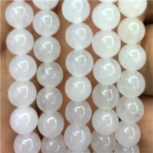 white Malaysia Jade beads, round, approx 8mm dia [JDRD537-8MM]
