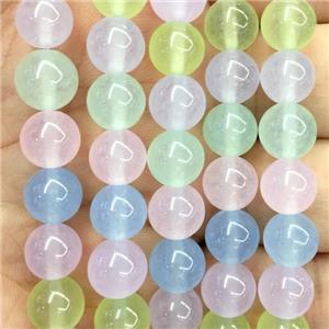 round Malaysia Jade beads, mix color, approx 6mm dia [JDRD542-6MM]