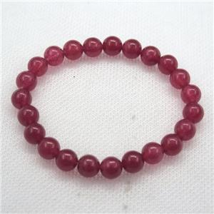 Stretch Jade bracelet, dye, approx 14mm dia, 15pcs per st [JT10019-14MM]