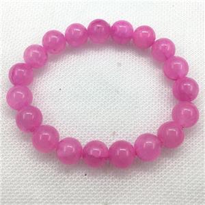Stretch Jade bracelet, dye, approx 14mm dia, 15pcs per st [JT10042-14MM]