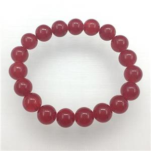Stretch Jade bracelet, dye, approx 10mm dia, 19pcs per st [JT10052-10MM]