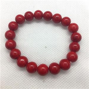 Stretch Jade bracelet, round, dye, approx 16mm dia, 13pcs per st [JT10155-16MM]