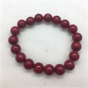 Stretch Jade bracelet, round, dye, approx 10mm dia, 19pcs per st [JT10156-10MM]