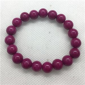 Stretch Jade bracelet, round, dye, approx 10mm dia, 19pcs per st [JT10173-10MM]