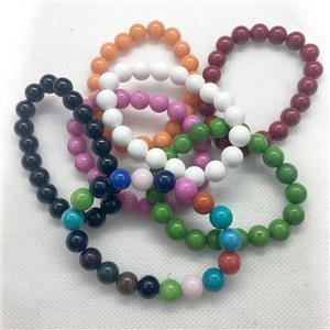 Stretch Jade bracelet, round, dye, approx 16mm dia, 13pcs per st [JT10178-16MM]