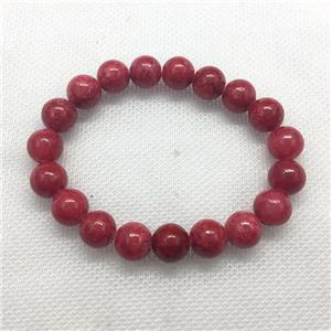 Stretch Jade bracelet, round, dye, approx 6mm, 28pcs per st [JT10181-6MM]