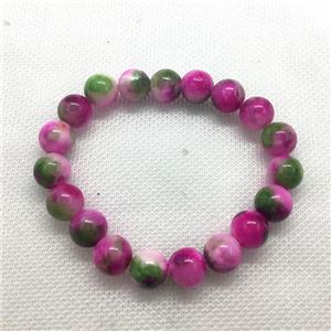 Stretch Jade bracelet, round, dye, approx 6mm, 28pcs per st [JT10183-6MM]