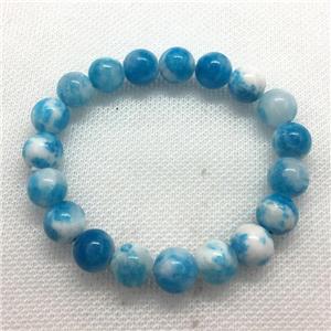 Stretch Jade bracelet, round, dye, approx 8mm dia, 22pcs per st [JT10185-8MM]