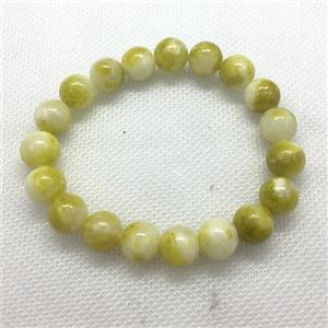Stretch Jade bracelet, round, dye, approx 14mm dia, 15pcs per st [JT10186-14MM]