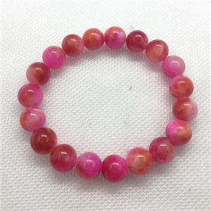 Stretch Jade bracelet, round, dye, approx 16mm dia, 13pcs per st [JT10187-16MM]