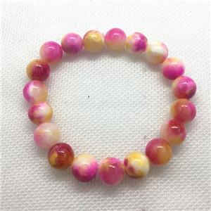Stretch Jade bracelet, round, dye, approx 6mm, 28pcs per st [JT10191-6MM]