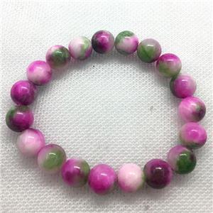 Stretch Jade bracelet, round, dye, approx 6mm, 28pcs per st [JT10193-6MM]