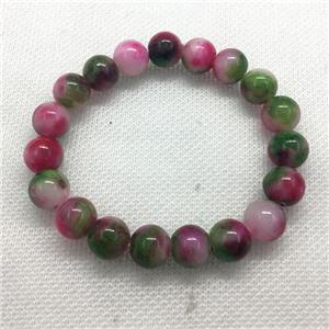 Stretch Jade bracelet, round, dye, approx 6mm, 28pcs per st [JT10194-6MM]