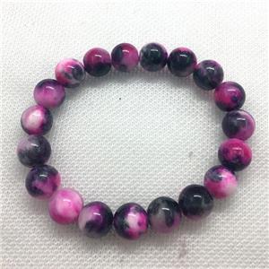 Stretch Jade bracelet, round, dye, approx 6mm, 28pcs per st [JT10195-6MM]