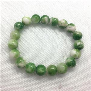 Stretch Jade bracelet, round, dye, approx 10mm dia, 19pcs per st [JT10196-10MM]