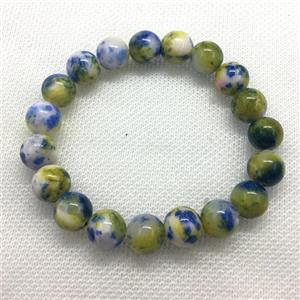 Stretch Jade bracelet, round, dye, approx 16mm dia, 13pcs per st [JT10198-16MM]