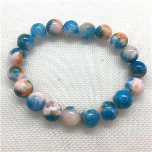 Stretch Jade bracelet, round, dye, approx 6mm, 28pcs per st [JT10199-6MM]