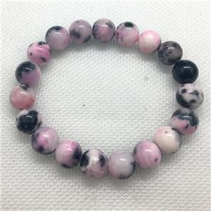 Stretch Jade bracelet, round, dye, approx 10mm dia, 19pcs per st [JT10204-10MM]