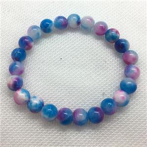 Stretch Jade bracelet, round, dye, approx 16mm dia, 13pcs per st [JT10205-16MM]