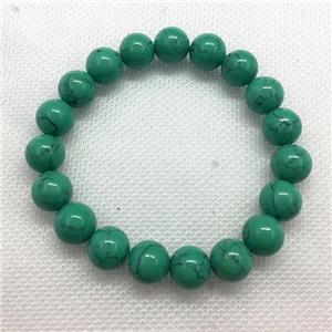 Stretch Jade bracelet, round, dye, approx 14mm dia, 15pcs per st [JT10211-14MM]