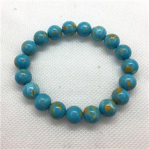 Stretch Jade bracelet, round, dye, approx 12mm dia, 16pcs per st [JT10215-12MM]