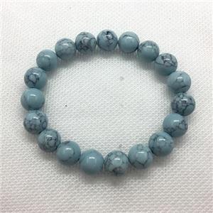 Stretch Jade bracelet, round, dye, approx 16mm dia, 13pcs per st [JT10217-16MM]