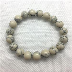 Stretch Jade bracelet, round, dye, approx 10mm dia, 19pcs per st [JT10218-10MM]