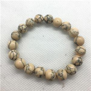 Stretch Jade bracelet, round, dye, approx 12mm dia, 16pcs per st [JT10223-12MM]