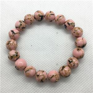 Stretch Jade bracelet, round, dye, approx 6mm, 28pcs per st [JT10232-6MM]