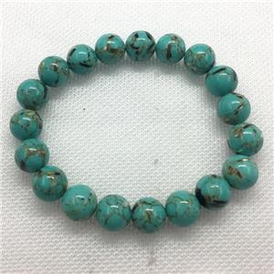 Stretch Jade bracelet, round, dye, approx 8mm dia, 22pcs per st [JT10233-8MM]