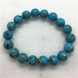 Stretch Jade bracelet, round, dye, approx 14mm dia, 15pcs per st [JT10234-14MM]